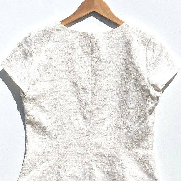 LAFAYETTE 148 NY Women’s Cream and White Floral Brocade Mini Sheath Dress size 8 - Picture 5 of 7